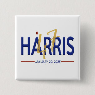 Kamala Harris 47th President Inauguration 15 Cm Square Badge