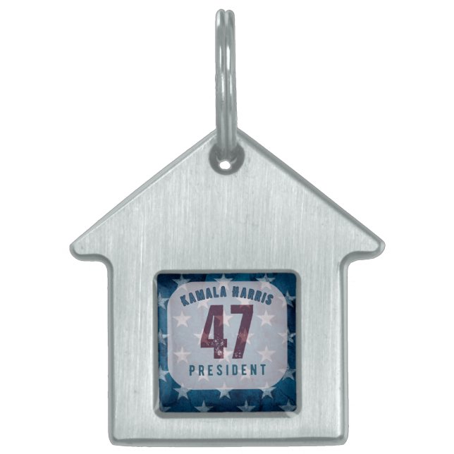 Kamala Harris 47th President. Pet Tag (Front)