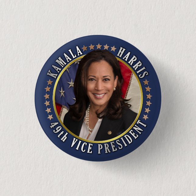 Kamala Harris 49th Vice President Commemorative 3 Cm Round Badge (Front)