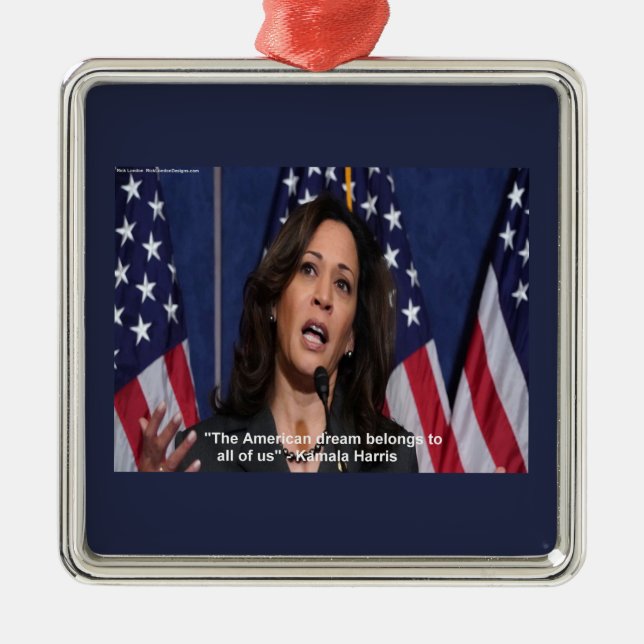 Kamala Harris & American Dream Quote Ornament (Front)