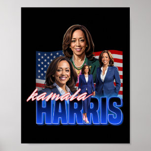 Kamala Harris American Flag Bootleg Reboot  Poster