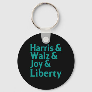 Kamala Harris & W Joy Liberty Supporters Tee Key Ring