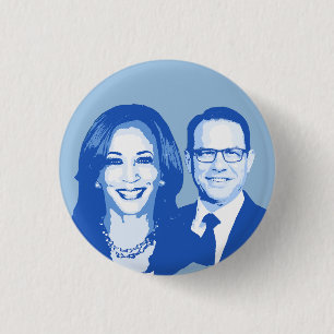 Kamala Harris and Josh Shapiro 3 Cm Round Badge