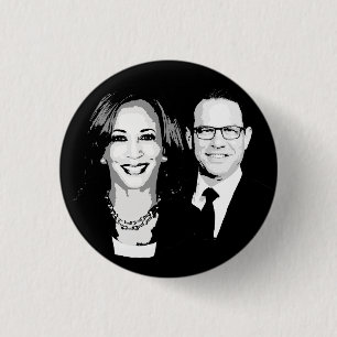 Kamala Harris and Josh Shapiro Ticket 3 Cm Round Badge