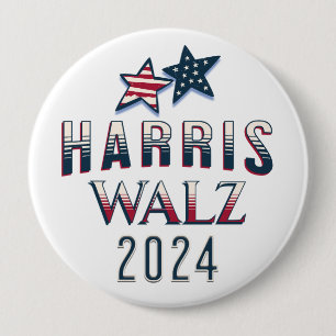 Kamala Harris and Tim Walz 2024 10 Cm Round Badge