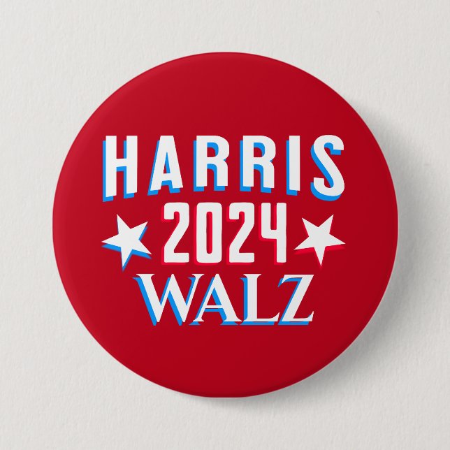 Kamala Harris and Tim Walz 2024 7.5 Cm Round Badge (Front)