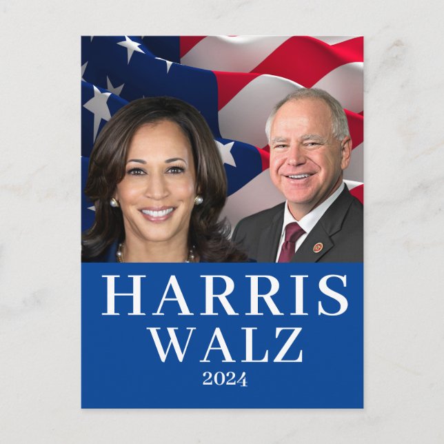 Kamala Harris And Tim Walz 2024 Postcard (Front)