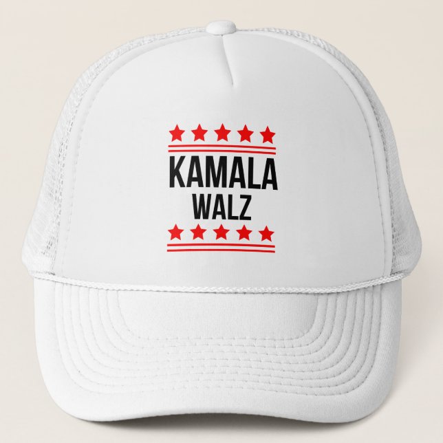 Kamala Harris And Tim Walz 2024 Trucker Hat (Front)
