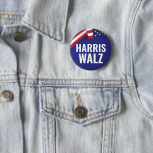 Kamala Harris And Tim Walz 6 Cm Round Badge