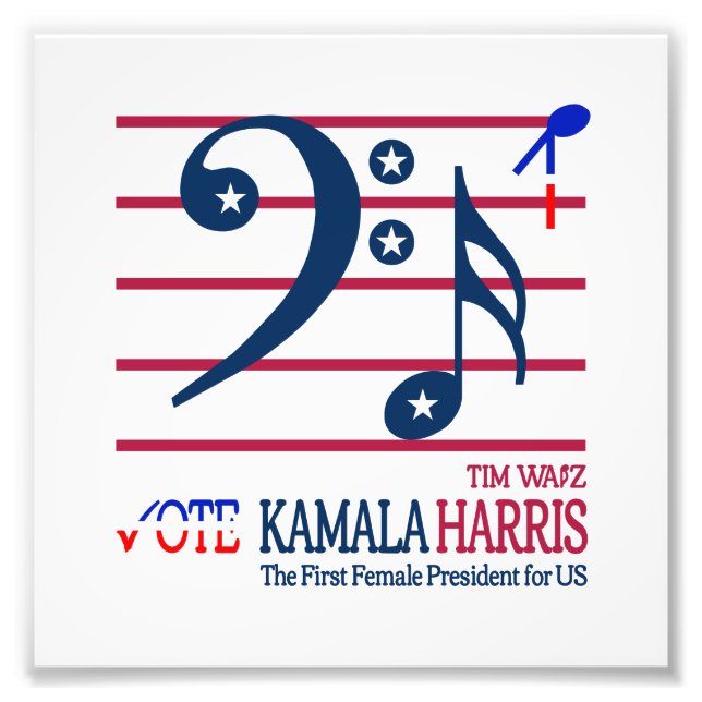 Kamala Harris and Tim Walz Photo Print (Front)