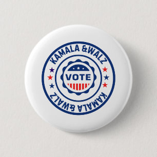 Kamala harris and walz 2024 Election 2024 6 Cm Round Badge