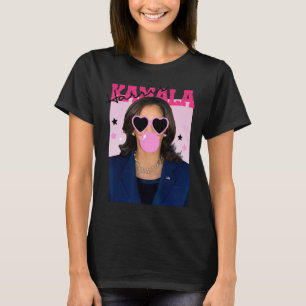 Kamala Harris Blowing Bubble Gum Pink Sungles Kama T-Shirt