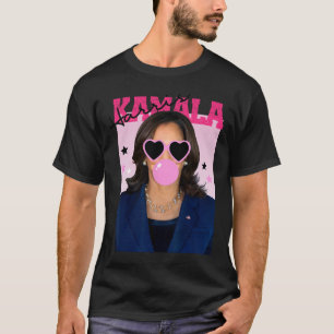 Kamala Harris Blowing Bubble Gum Pink Sungles Kama T-Shirt
