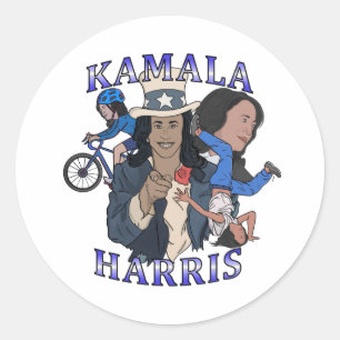 Kamala Harris Bootleg Rap Style Election Classic Round Sticker