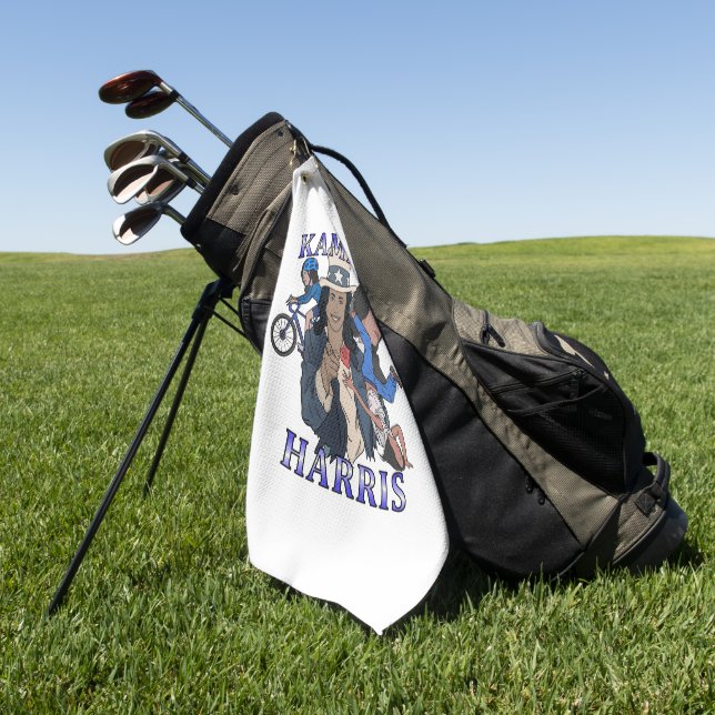 Kamala Harris Bootleg Rap Style Election Golf Towel (Green)