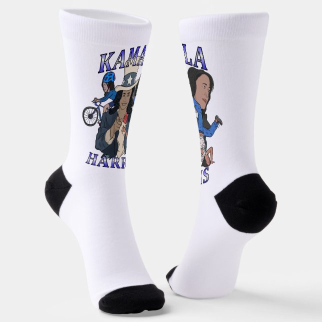 Kamala Harris Bootleg Rap Style Election Socks (Angled)