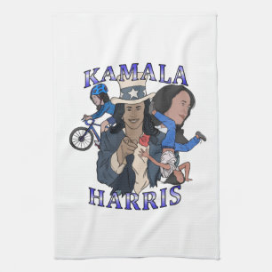 Kamala Harris Bootleg Rap Style Election Tea Towel