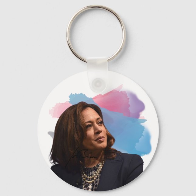 Kamala Harris Button Key Ring (Front)