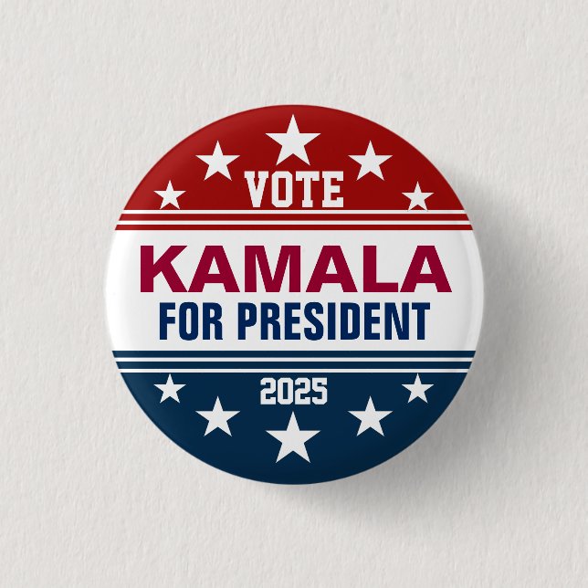 Kamala Harris Button Red, White Blue (Front)