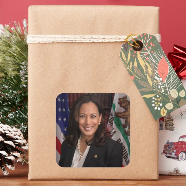 Kamala Harris Candidate for President US 2024 Square Sticker (Holiday)