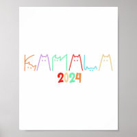 Kamala Harris Cat Lettering Funny Cat Ladies For K