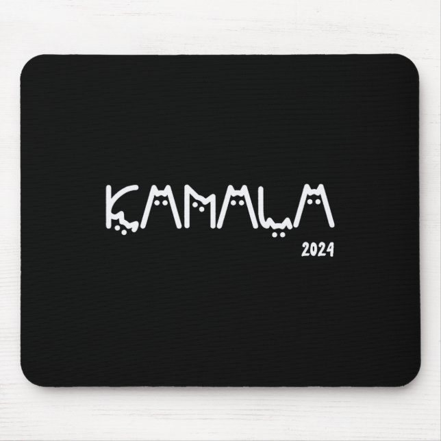 Kamala Harris Cat Lettering Positive Funny  Mouse Pad (Front)