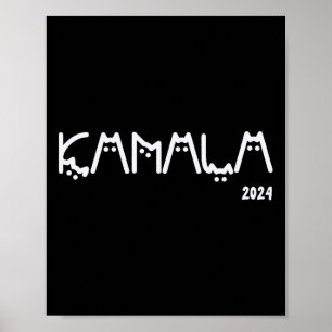 Kamala Harris Cat Lettering Positive Funny Poster