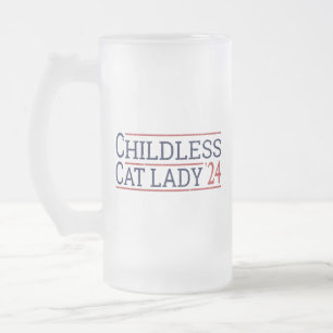 Kamala Harris - Childless Cat Lady 2024 I Frosted Glass Beer Mug