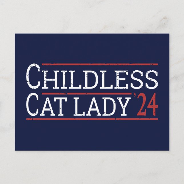 Kamala Harris - Childless Cat Lady 2024 I Postcard (Front)