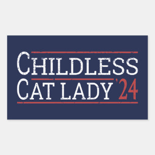 Kamala Harris - Childless Cat Lady 2024 I Rectangular Sticker