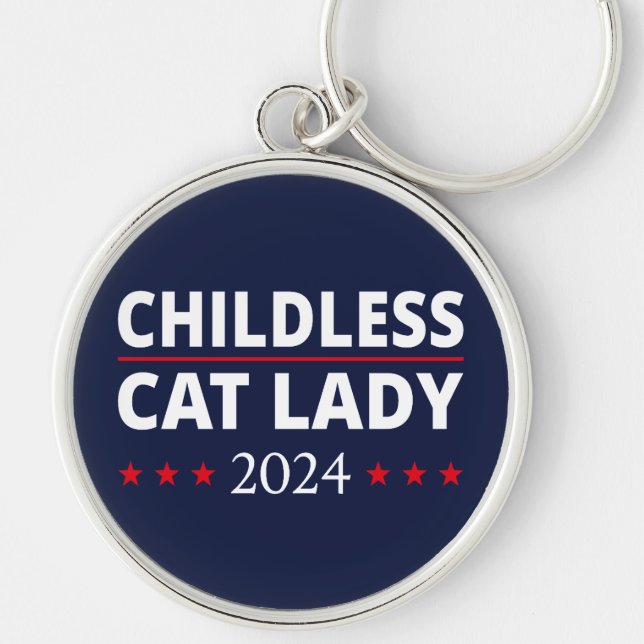 Kamala Harris - Childless Cat Lady 2024 III Key Ring (Front)