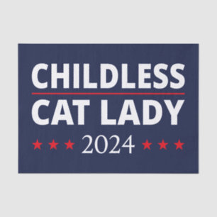 Kamala Harris - Childless Cat Lady 2024 III Tissue Paper