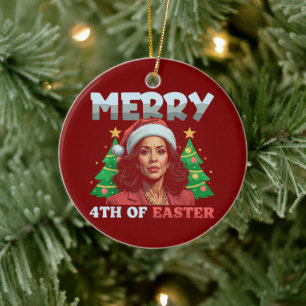 Kamala Harris Christmas Ceramic Tree Decoration