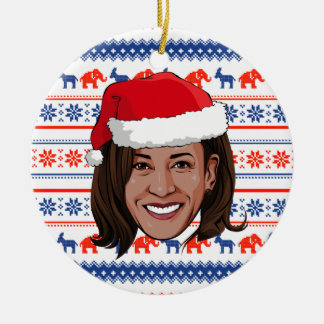 Kamala Harris Christmas Ceramic Tree Decoration