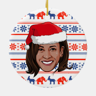 Kamala Harris Christmas Ceramic Tree Decoration