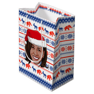Kamala Harris Christmas Medium Gift Bag