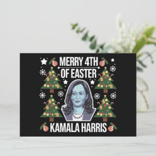Kamala Harris Christmas Santa Merry 4th Of Easter Holiday Card