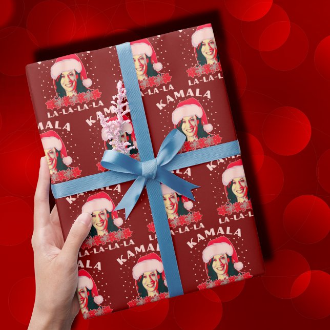 Kamala Harris Christmas Ugly Sweater Gift Wrapping Paper (Creator Uploaded)