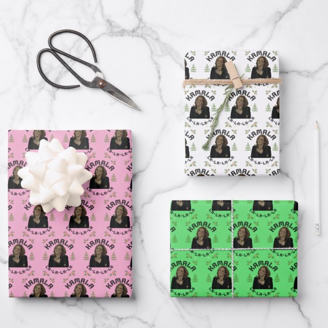 Kamala Harris Christmas Wrapping Paper Sheet (Front)