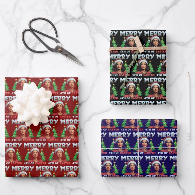 Kamala Harris Christmas Wrapping Paper Sheet (Front)