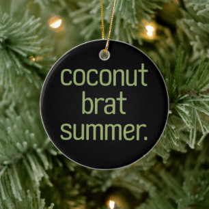 Kamala Harris Coconut Brat Summer 2024  Ceramic Tree Decoration