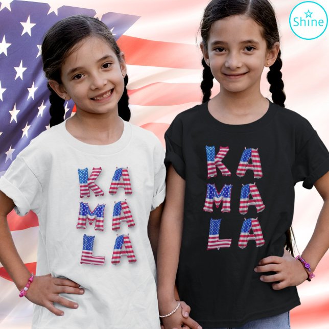 Kamala Harris Cute American Flag Balloon Alphabets T-Shirt (Creator Uploaded)