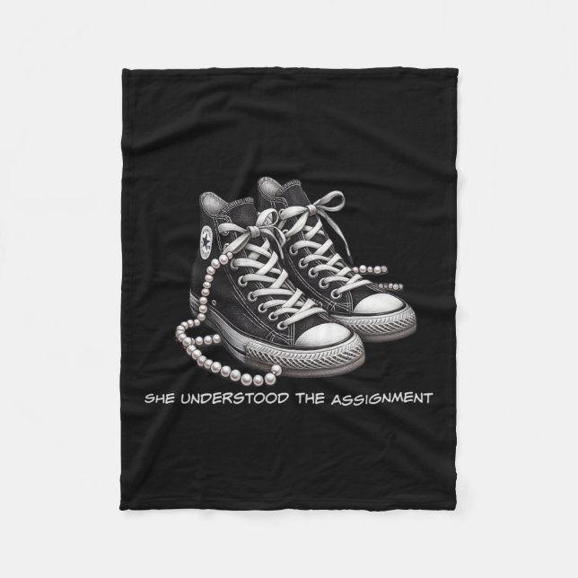 Kamala Harris Cute Shoes She Understood The Ignmen Fleece Blanket (Front)