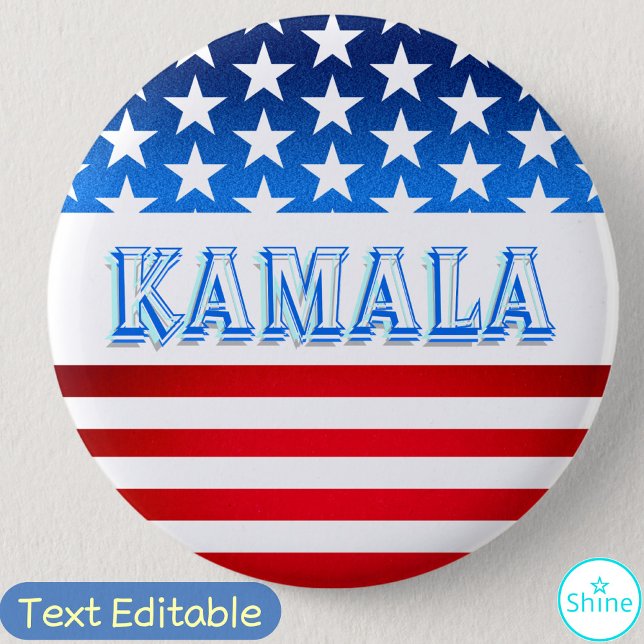 Kamala Harris Election Campaign Supporter USA Flag 6 Cm Round Badge (Creator Uploaded)