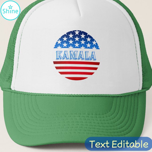 Kamala Harris Election Campaign Supporter USA Flag Trucker Hat (Creator Uploaded)
