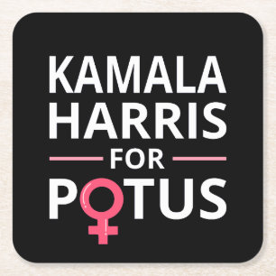 Kamala Harris For POTUS I Square Paper Coaster