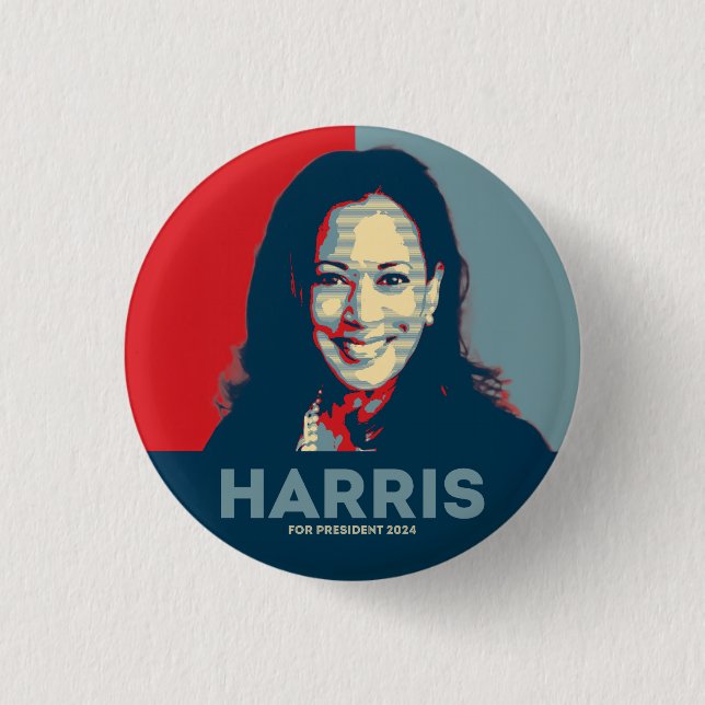 Kamala Harris For President 2024 3 Cm Round Badge (Front)