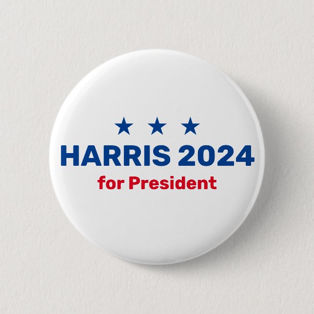 Kamala Harris For President 2024 6 Cm Round Badge (Front)
