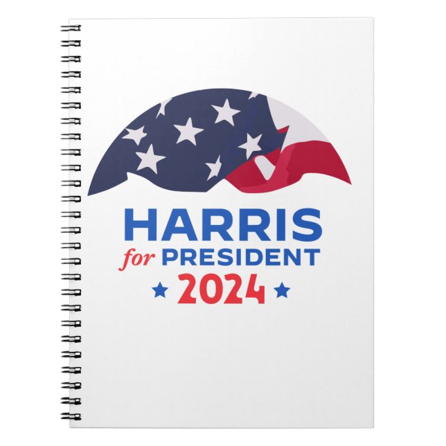 Kamala Harris For President 2024 American Flag Notebook (Front)