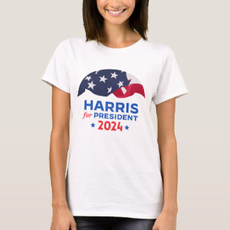Kamala Harris For President 2024 American Flag T-Shirt